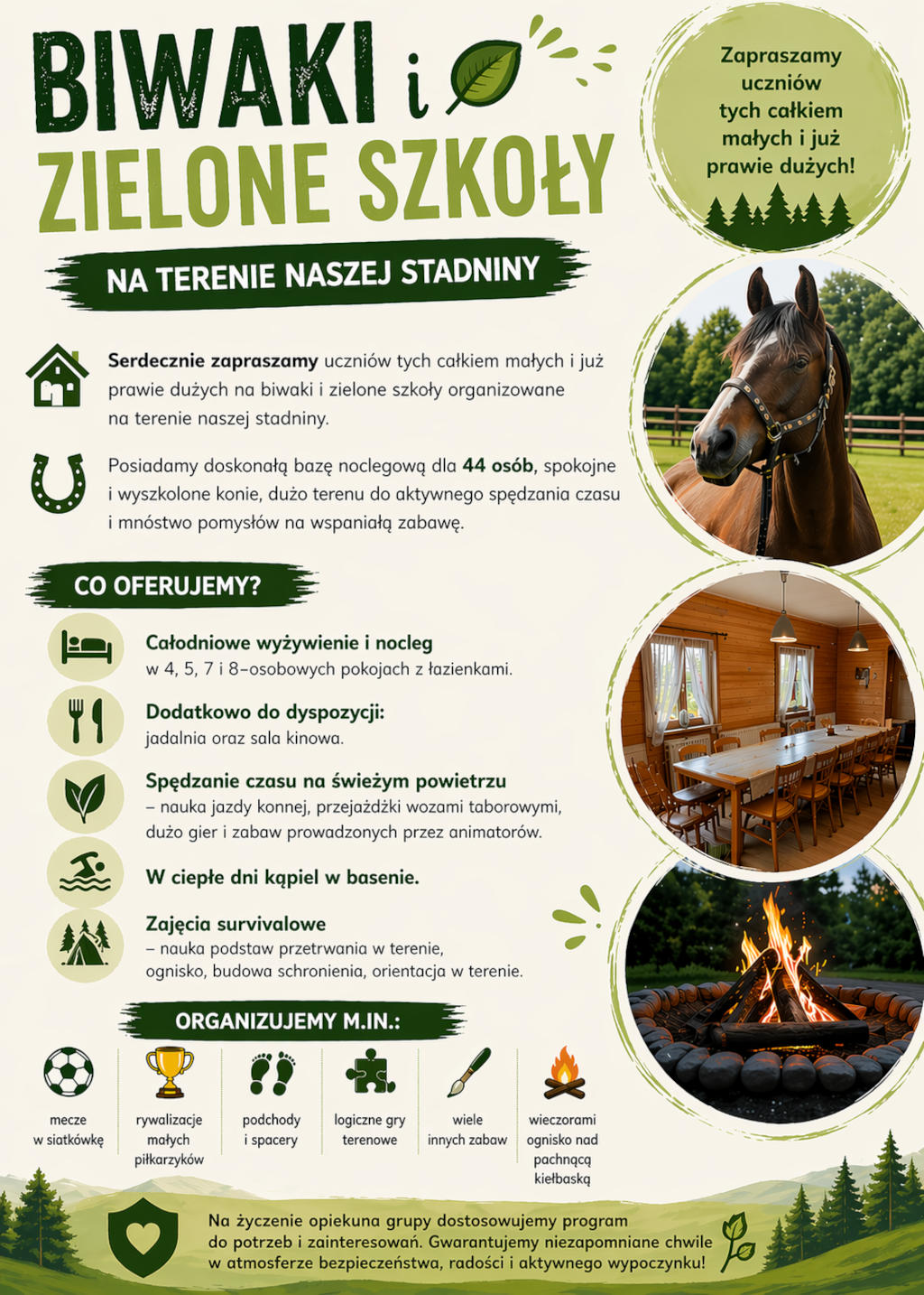 Biwaki i zielone szkoły